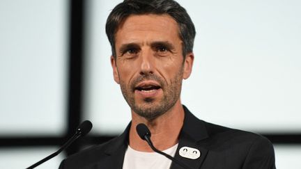 Tony Estanguet, le triple champion olympique de canoë, devenu président du COJO de Paris 2024. (JULIEN DE ROSA / AFP)