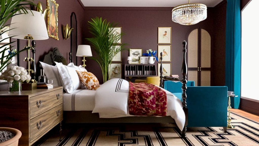 Façons de décorer une chambre éclectique par Decorilla