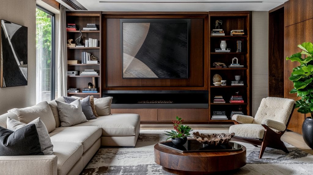Nuances de crème élégantes dans un salon par Decorilla