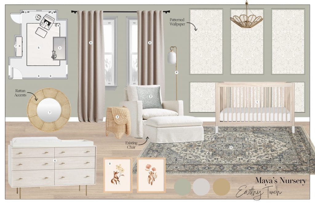Proposition préliminaire de la designer de Decorilla, Elena F.