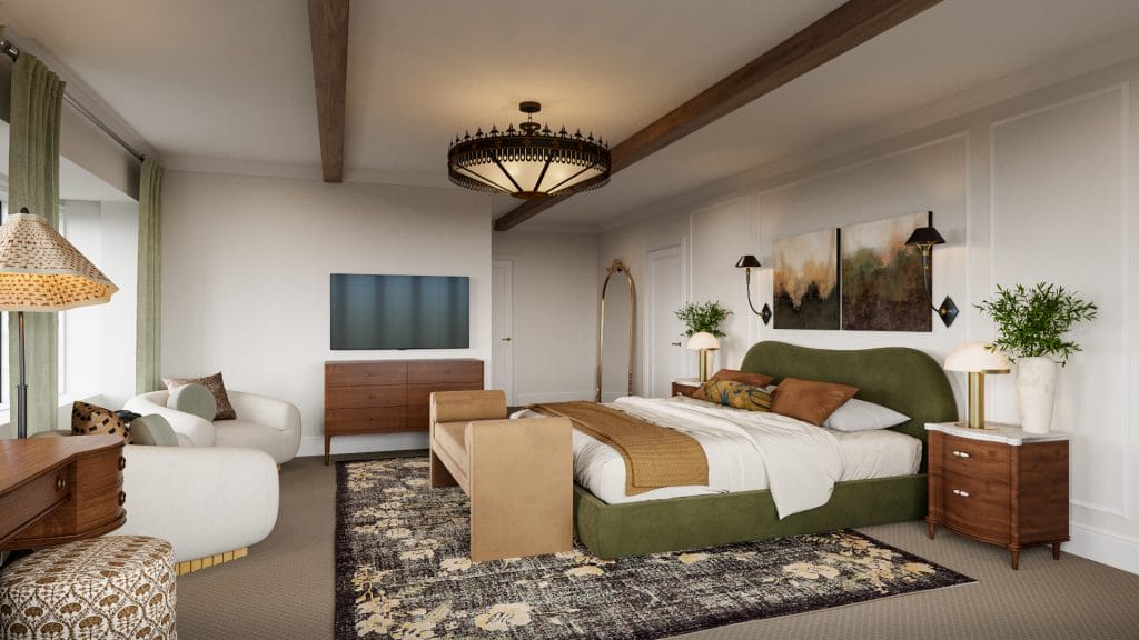 Une version élégante des idées de chambre vintage modernes par Decorilla