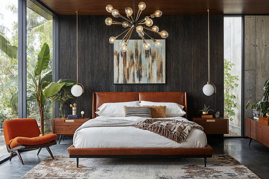 Chambre moderne du milieu du siècle par Decorilla