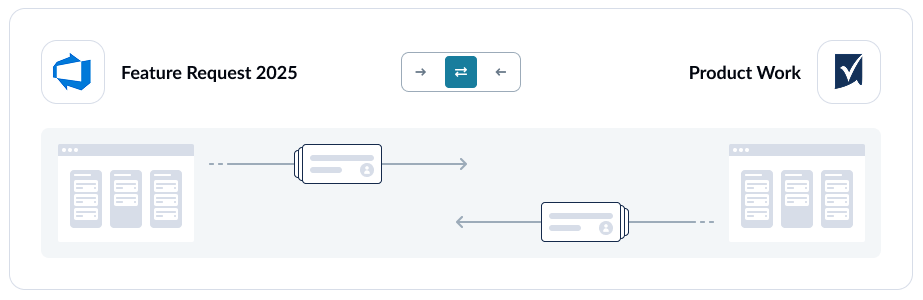 Une capture d'écran de l'écran de direction d'écoulement pour un flux entre Azure DevOps et SmartSheet.