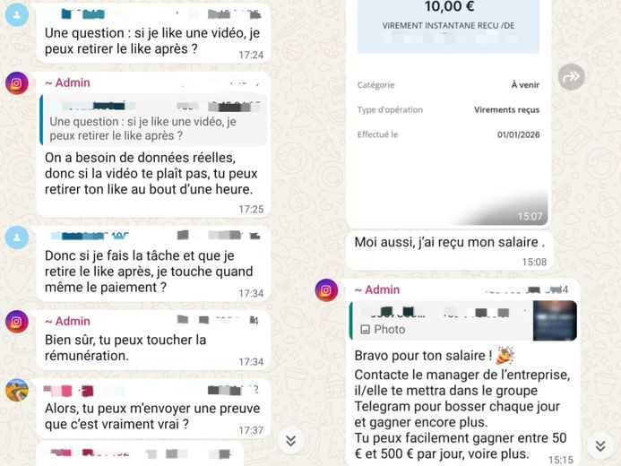 Les premiers virements permettent de mettre les victimes en confiance.