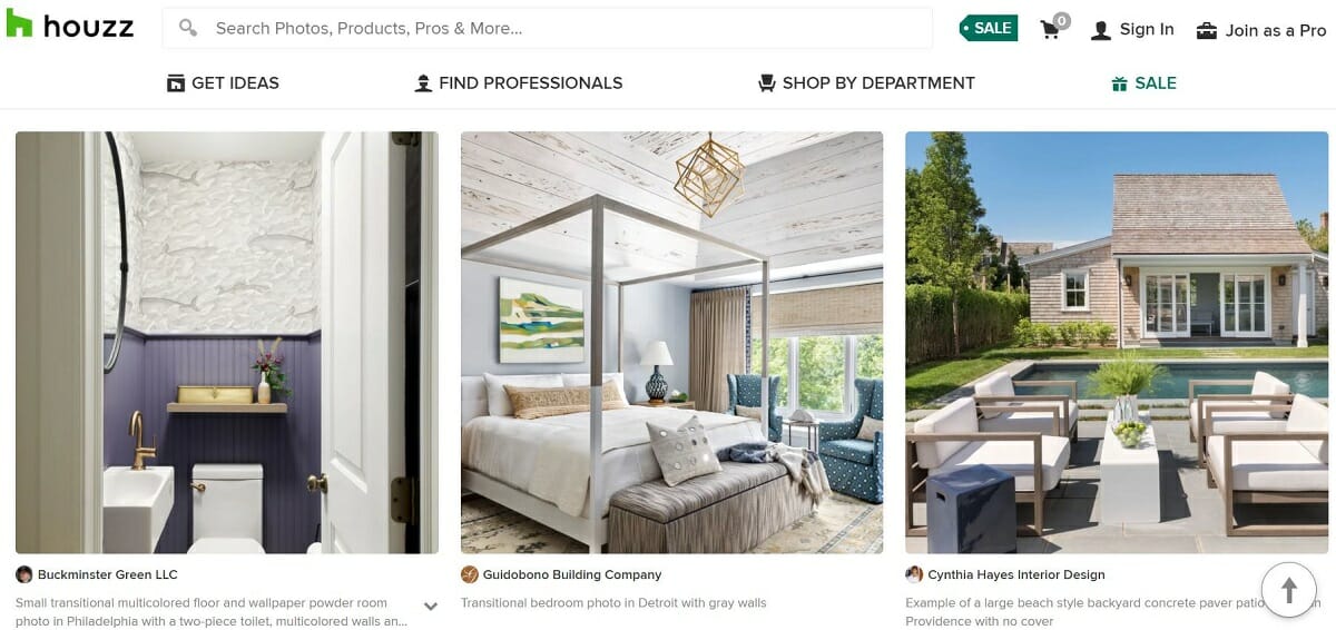 Houzz - meilleurs sites de décoration d'intérieur
