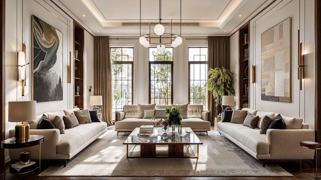 Style de design d'intérieur transitionnel par Decorilla