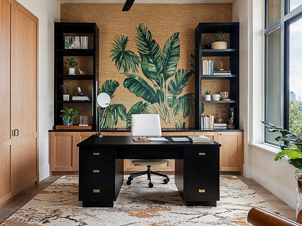 Fond de bureau à domicile texturé « Zoom prêt » par Decorilla